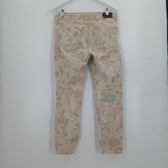 womens ralph lauren premier skinny ankle cream floral light wash size 6 jeans - Picture 2 of 7